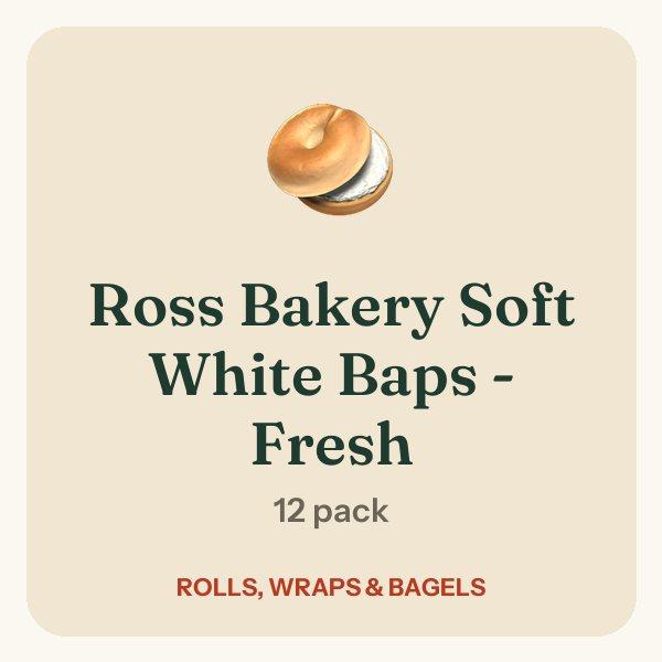 Ross Bakery Soft White Baps - Fresh