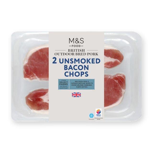 M&S 2 Unsmoked Bacon Chops