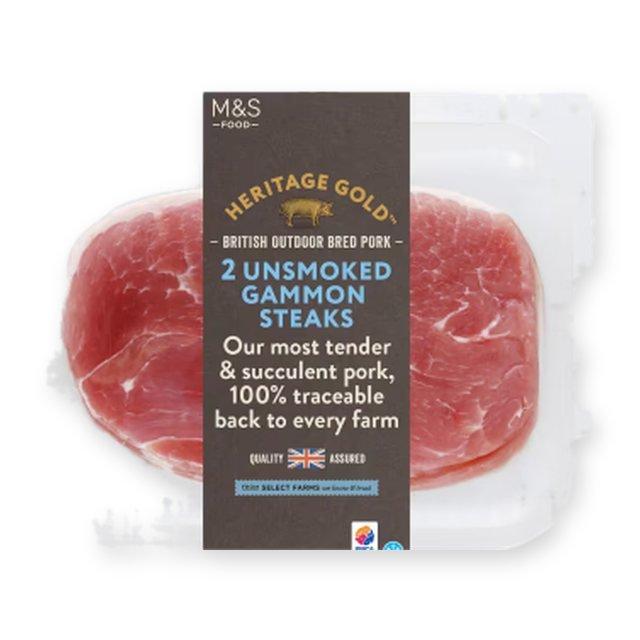 M&S 2 Unsmoked Gammon Steaks