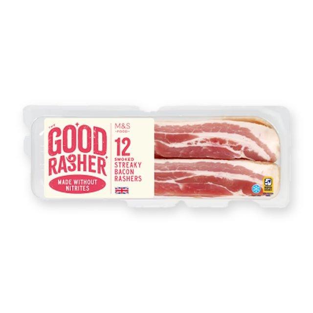 M&S British Outdoor Bred 12 Smoked Streaky Bacon Rashers