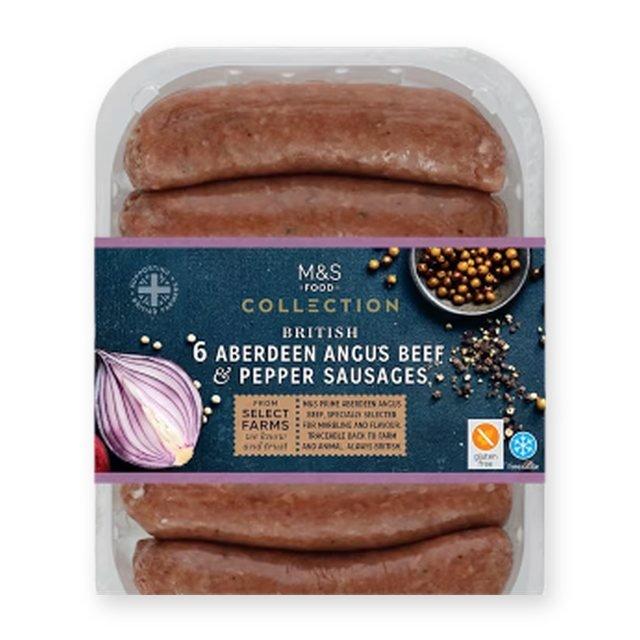 M&S Collection Aberdeen Angus Beef and Pepper Sausages