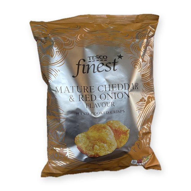 Tesco Mature Cheddar & Red Onion Flavour Hand Cooked Crisps