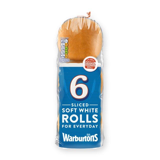 Warburtons 6 Soft White Rolls
