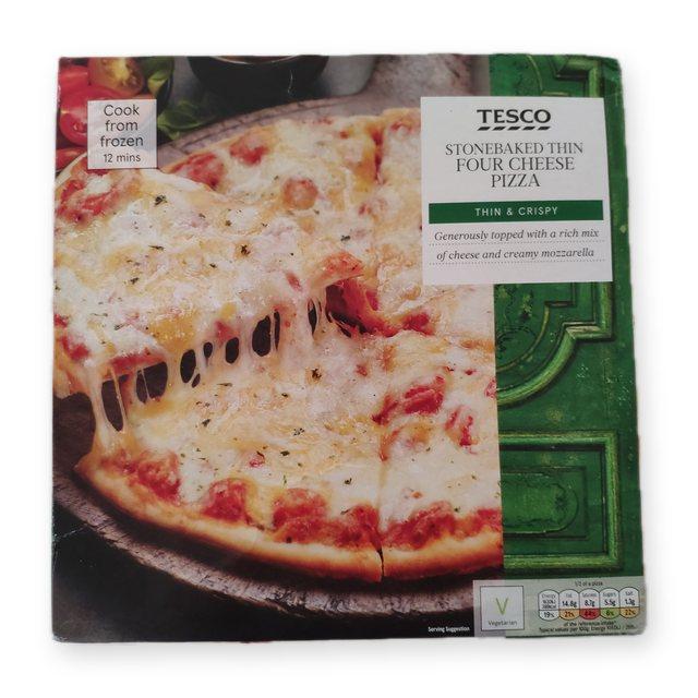 Tesco Stonebaked Thin Four Cheese Pizza