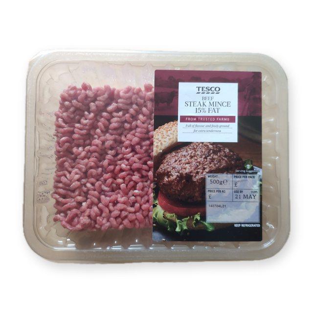 Tesco British beef steak mince 15% fat