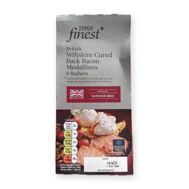 Tesco British Wiltshire Cured Back Bacon Medallions