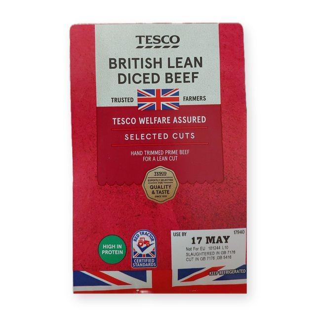 Tesco British lean diced beef