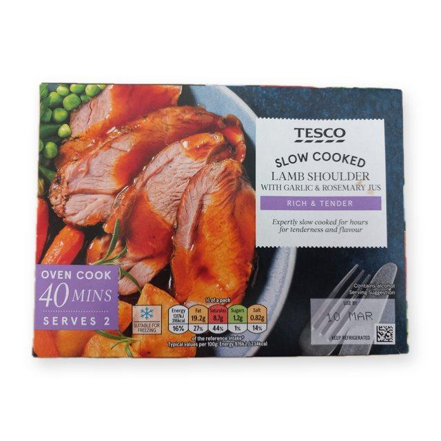 Tesco Slow cooked lamb shoulder with garlic & rosemary jus