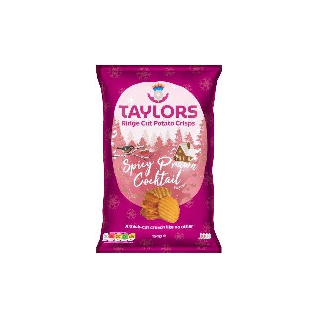 Taylors spicy prawn cocktail crisps, 8 pack