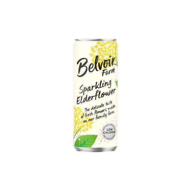 Belvoir Elderflower Lemonade cans, 12 pack