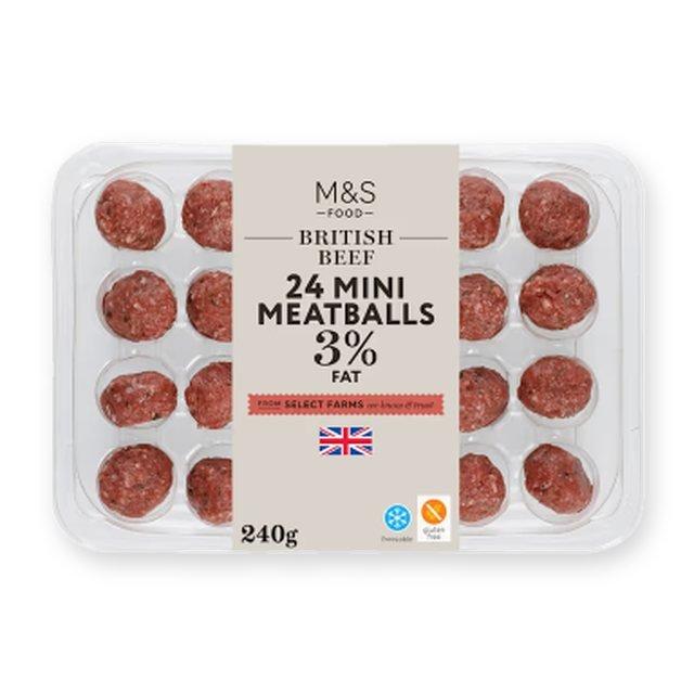 M&S 24 British Beef Mini Meatballs