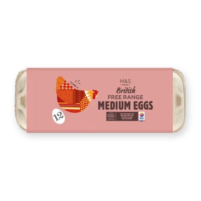M&S British Free Range Medium Eggs 12 pack