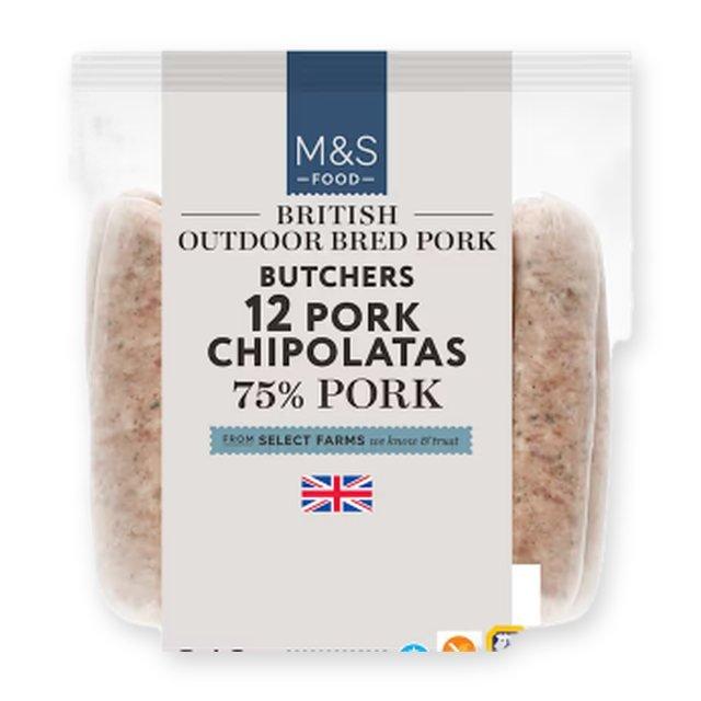 M&S British Outdoor Bred Pork Butchers Chipolatas