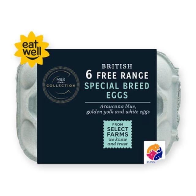 M&S Collection British 6 Free Range Special Breed Eggs