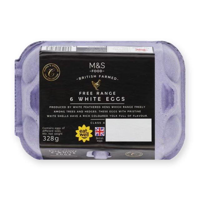 M&S Collection British Free Range 6 White Eggs