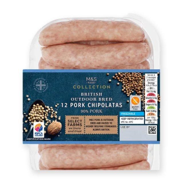 M&S Collection British Outdoor Bred Pork Chipolata Sausages