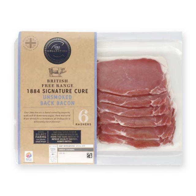M&S Free Range 1884 Signature Cure Unsmoked Back Bacon