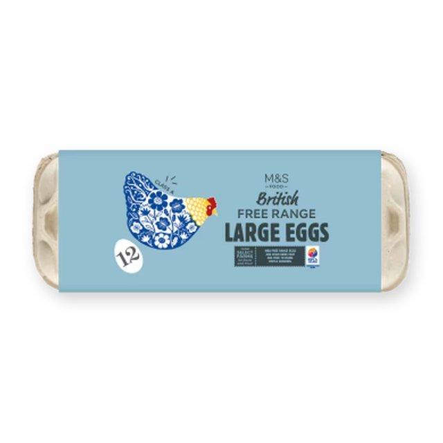 M&S Free Range Large Eggs 12 pack