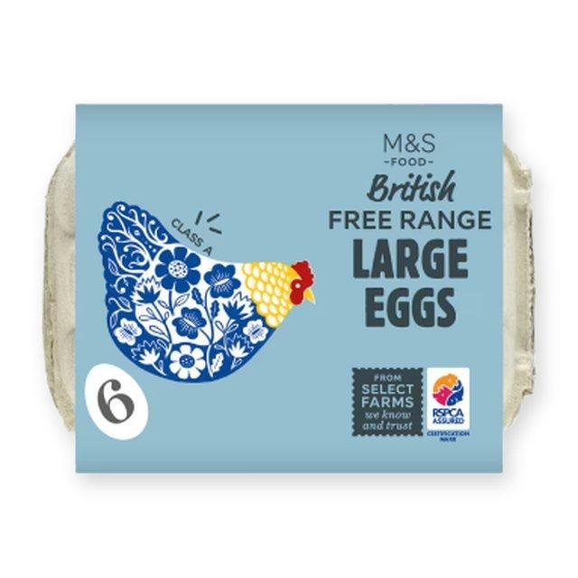 M&S Free Range Large Eggs 6 pack