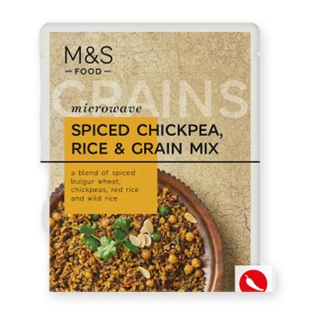 M&S Microwave Spiced Chickpea, Rice and Grain Mix