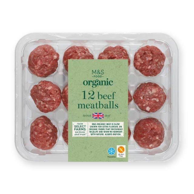 M&S Organic 12 Beef Meatballs