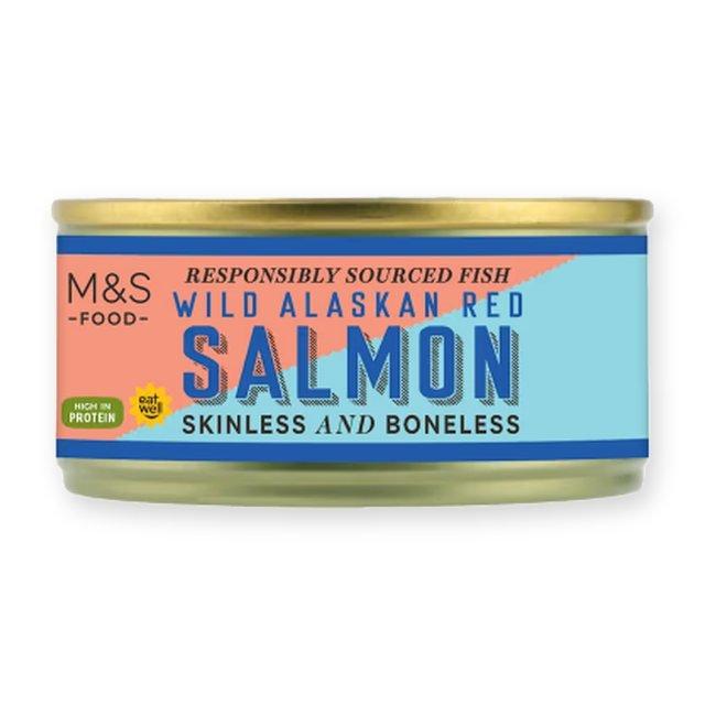 M&S Wild Alaskan Red Salmon Skinless and Boneless 105g
