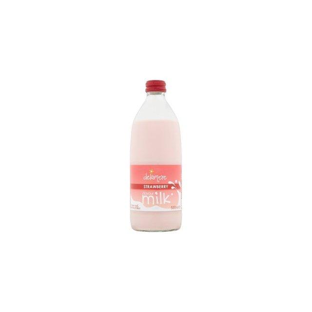 Delamere Strawberry Flavour Milk, 12 pack