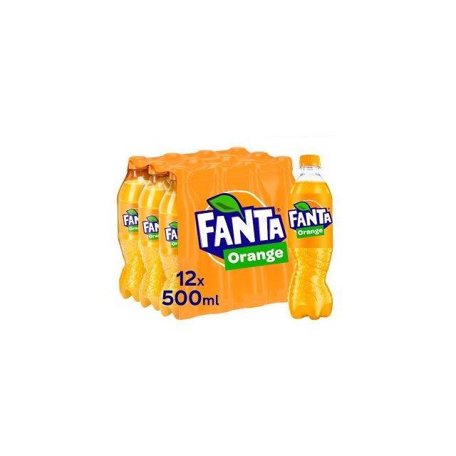 Fanta Orange bottles, 12 pack