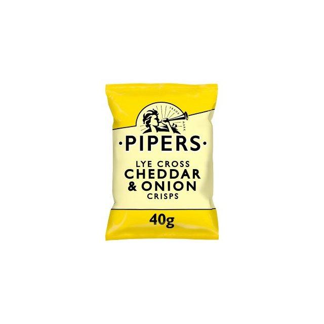 Pipers Lye Cross Cheddar And Onion, 24 pack