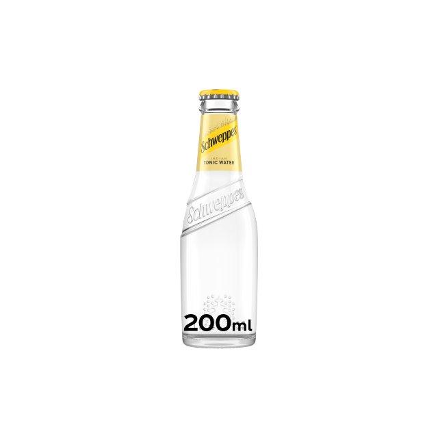 Schweppes tonic water, glass, 24 pack
