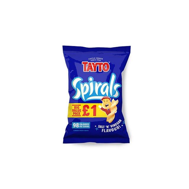 Tayto Spirals salt & vinegar, 20 pack