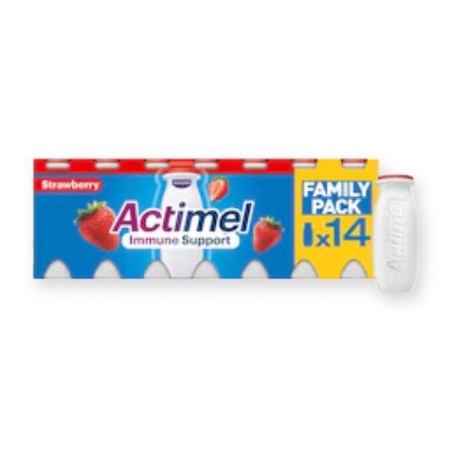 Actimel Strawberry Immune Support Yogurt Drink Family Pack