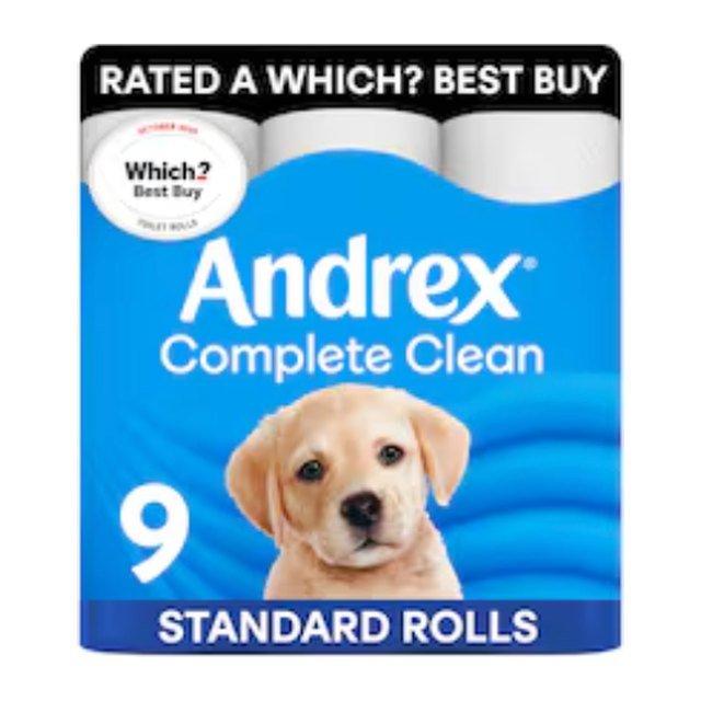 Andrex Complete Clean Toilet Tissue Standard Rolls