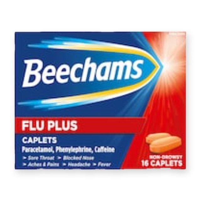 Beechams Flu Plus Cold and Flus Caplets Pain and Congestion Relief