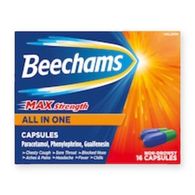 Beechams Max Strength All In One Cold & Flu Capsules