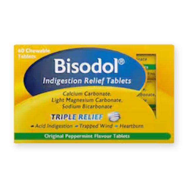 Bisodol Original Peppermint Flavour Indigestion Relief Chewable Tablets