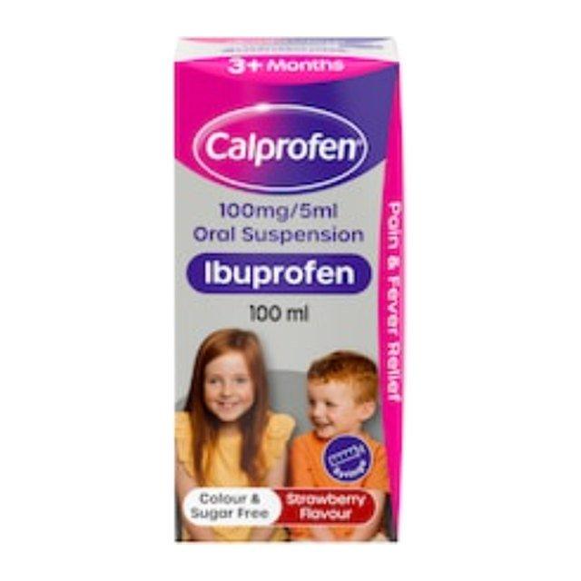 Calprofen Oral Suspension Ibuprofen 3+ Months Strawberry