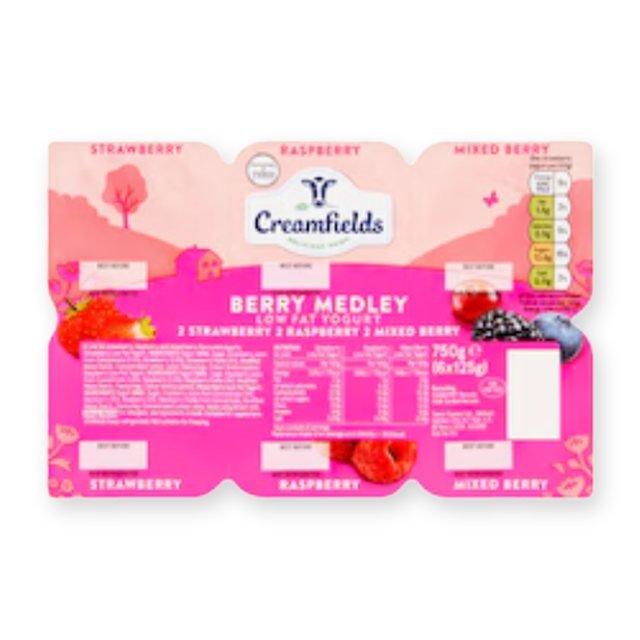 CREAMFIELDS BERRY MEDLEY LOW FAT YOGURT