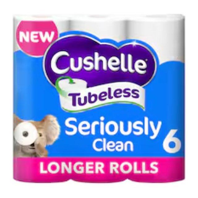 Cushelle Seriously Clean Tubeless Toilet Roll 50% More Sheets