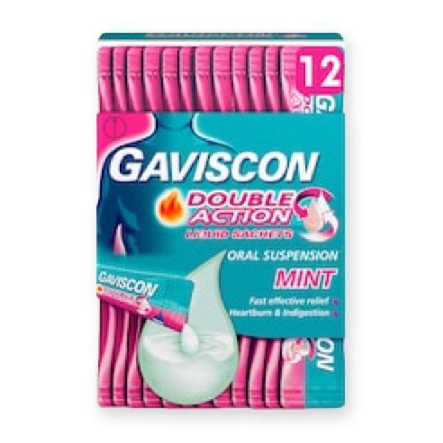 Gaviscon Double Action Mint Liquid Sachets for Heartburn & Indigestion