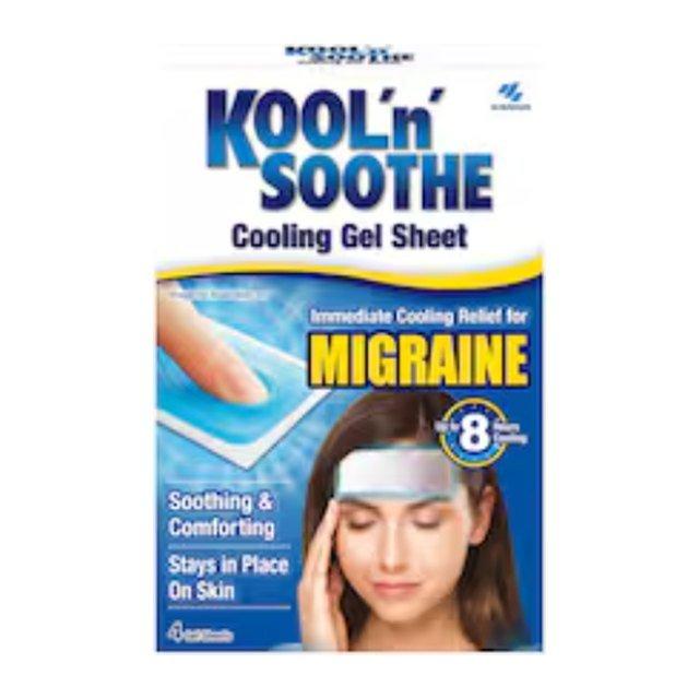 Kool'n'Soothe Cooling Gel Sheet for Migraine X4