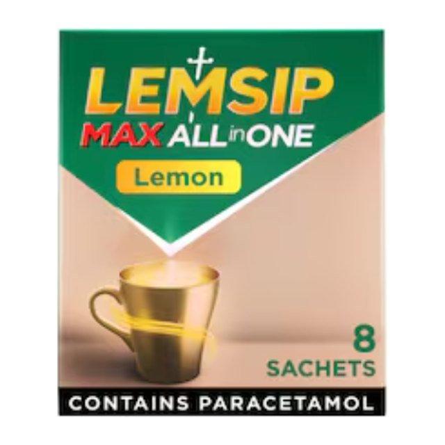 Lemsip Max All in One Lemon Sachets Paracetamol Cold Flu