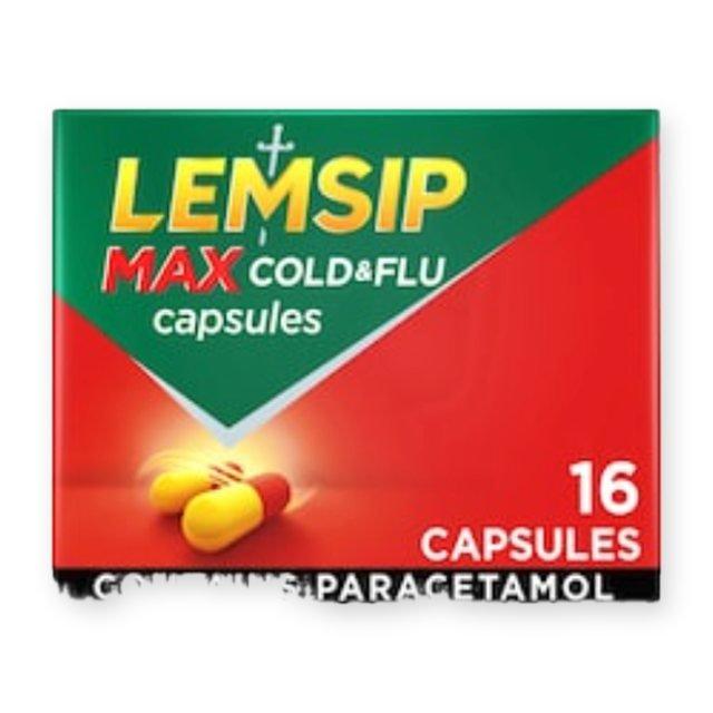 Lemsip Max Cold & Flu Capsules - Lemon with Paracetamol