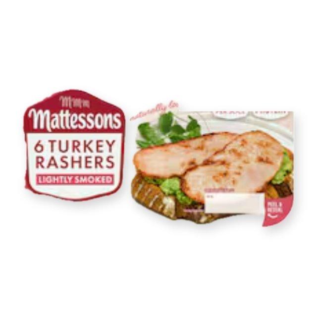 Mattessons 6 Turkey Rashers Lightly Smoked