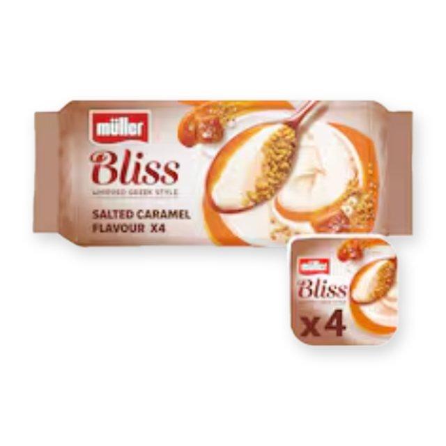 Muller Bliss Whipped Greek Style Salted Caramel Cheesecake Yogurts