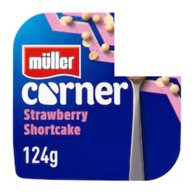 Muller Corner Strawberry Yogurt with White Chocolate Shortcake Balls
