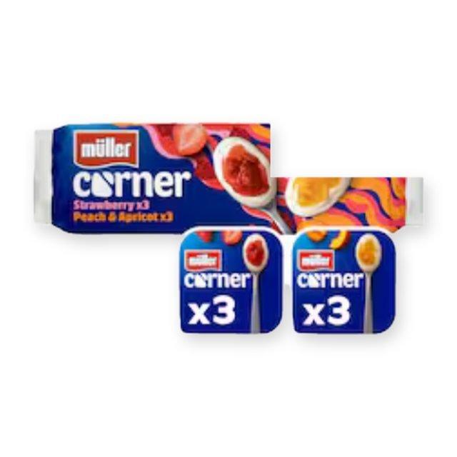 Muller Corner Yogurts - Strawberry, Peach & Apricot