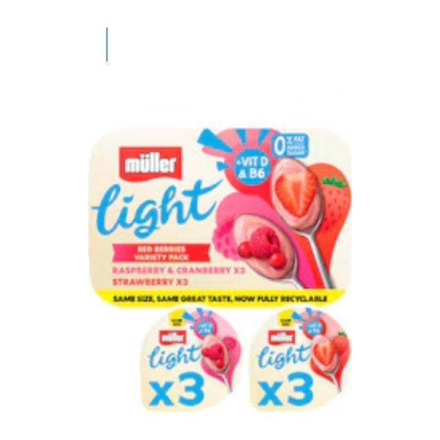 Muller Light Fat Free Red Berries Yogurt Variety Pack