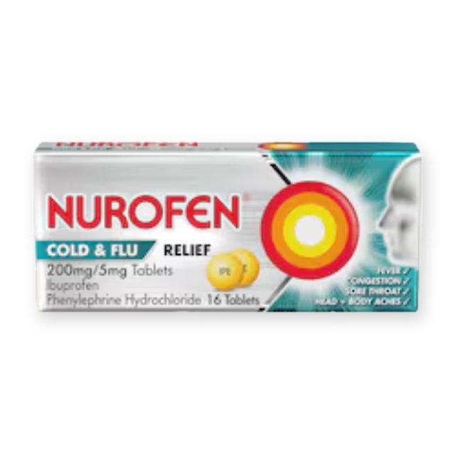 Nurofen Cold & Flu Relief Tablets - Ibuprofen, Phenylephrine Hydrochloride