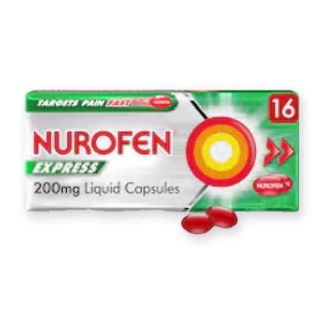 Nurofen Express Pain Relief 200mg Liquid Capsules - Ibuprofen